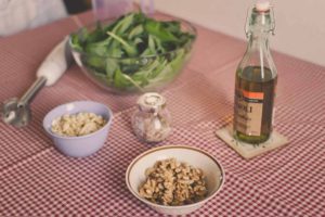 Wild garlic pesto ingredients